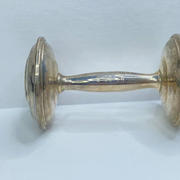 Vintage Lunt Sterling Silver Baby Rattle 1979 Teddy Bear Design SS126